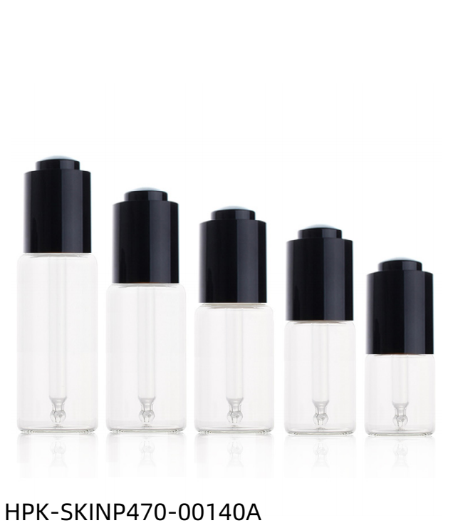 Glass Bottle with Plastic Black Push-button Pipette Cap